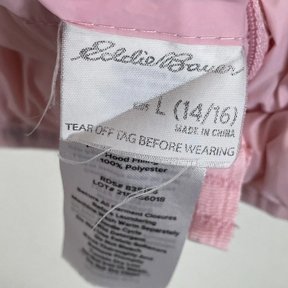 Eddie Bauer Girls Large 14/16‎ Reversible Puffer Down Jacket Zip Up Hooded